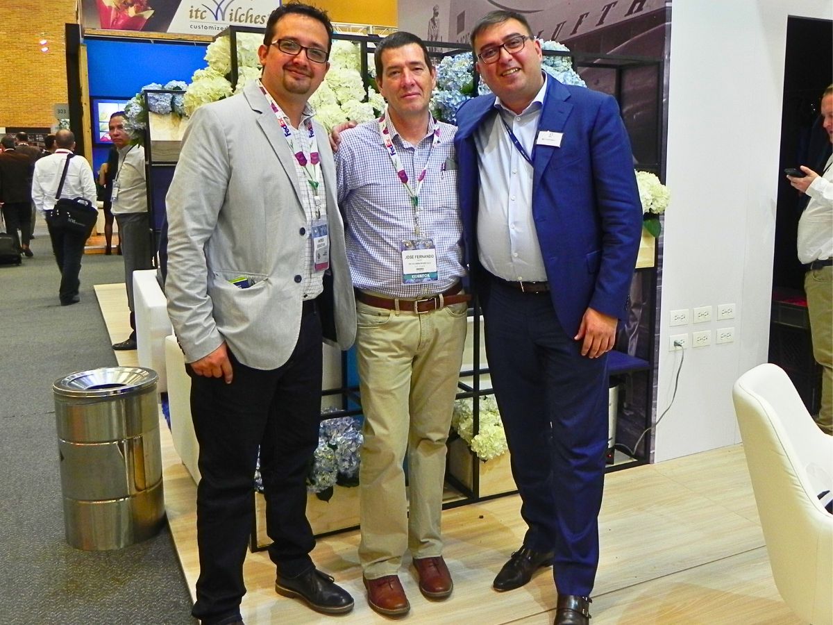 Fernando with colleagues at a flower fair