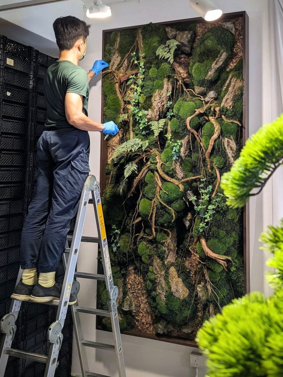 Installing a moss wall