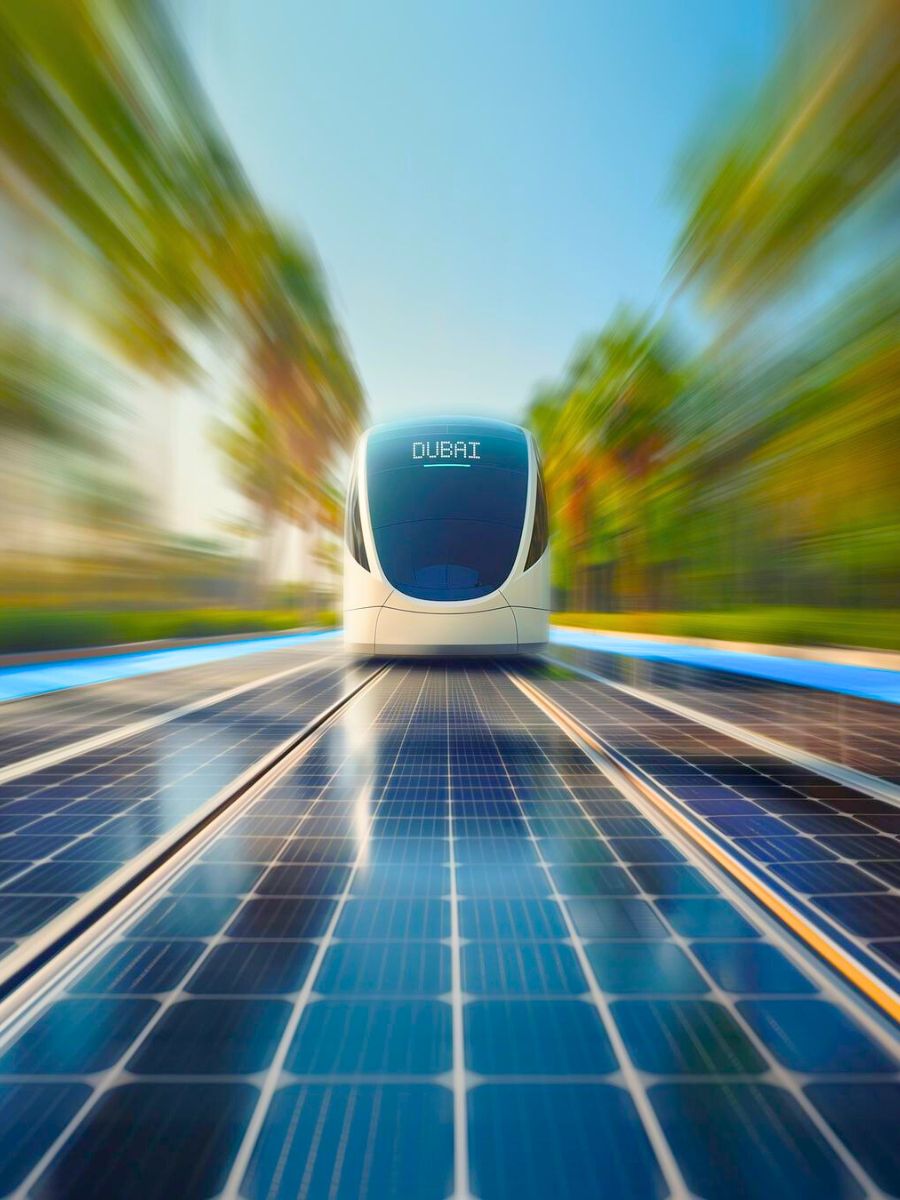 Dubai solar powered tram