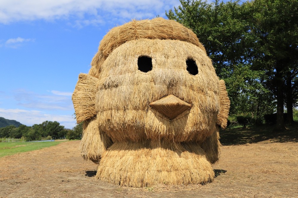 Giant Straw Dinosaurs Invade Japanese Fields After Rice Harvest