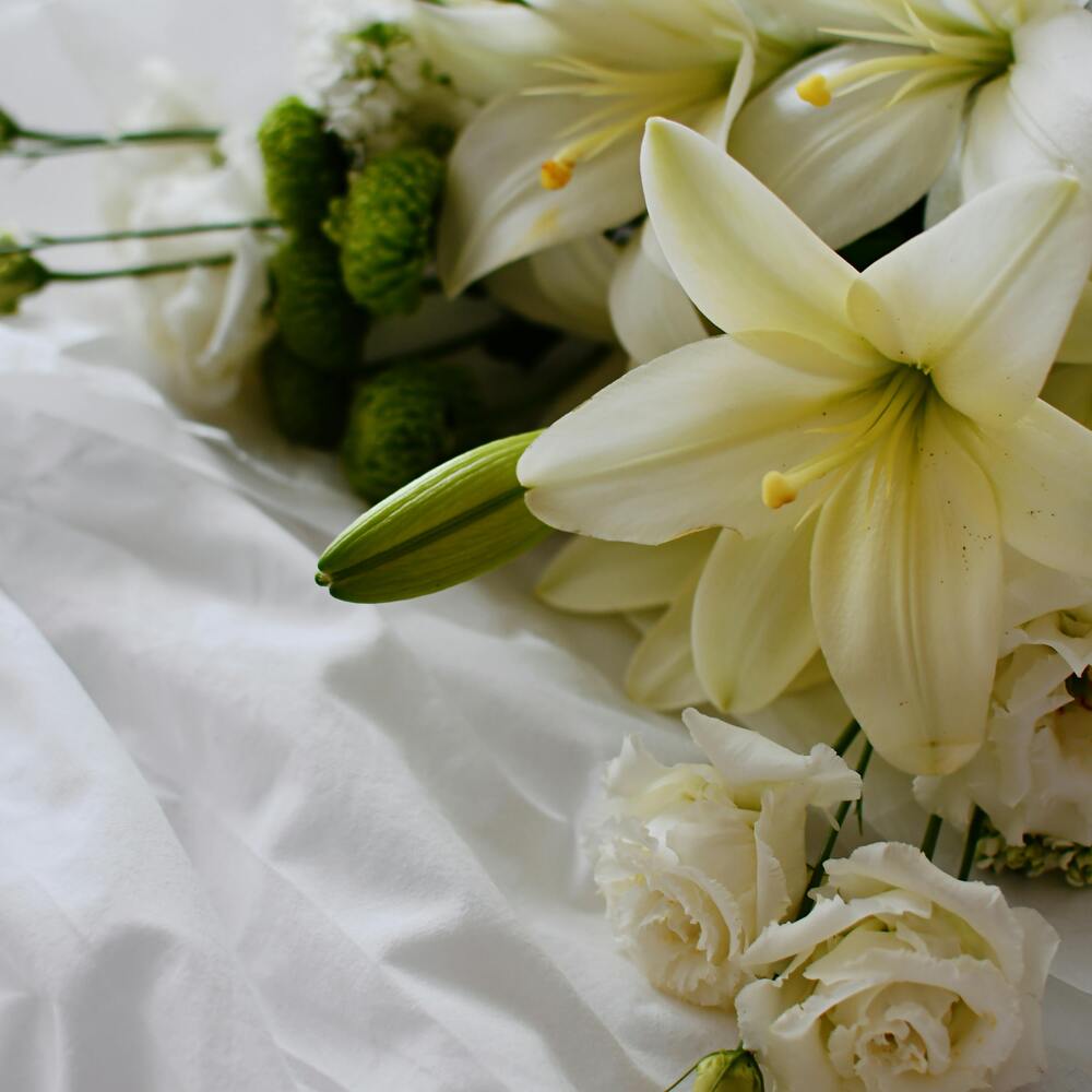 Fresh White Easter Lilies and Roses 