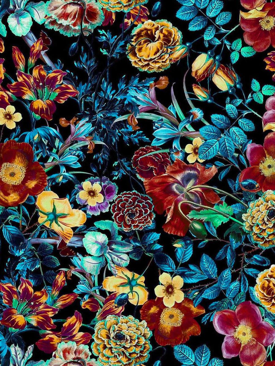 Neon toned floral art by