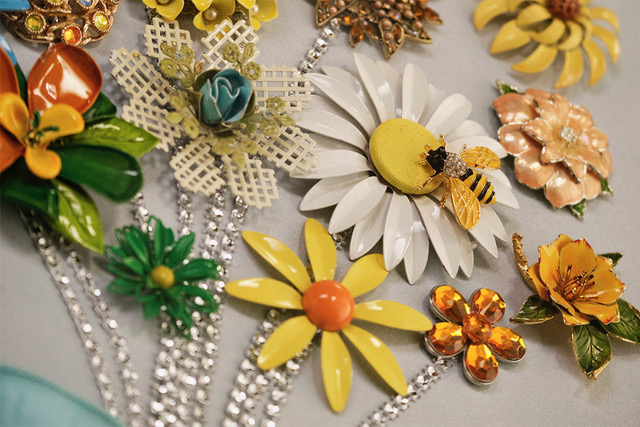 wall art- created from Vintage Flower Brooches