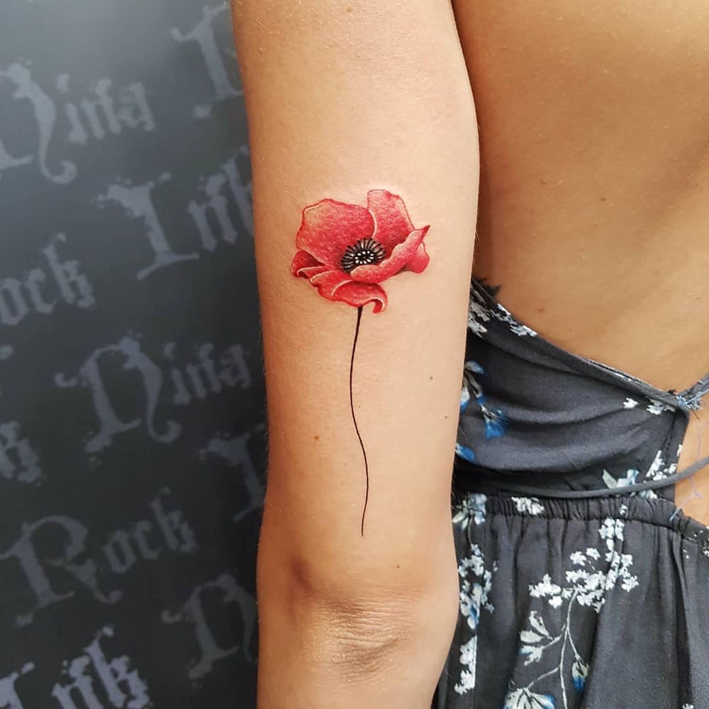 Poppies flower tattoos art