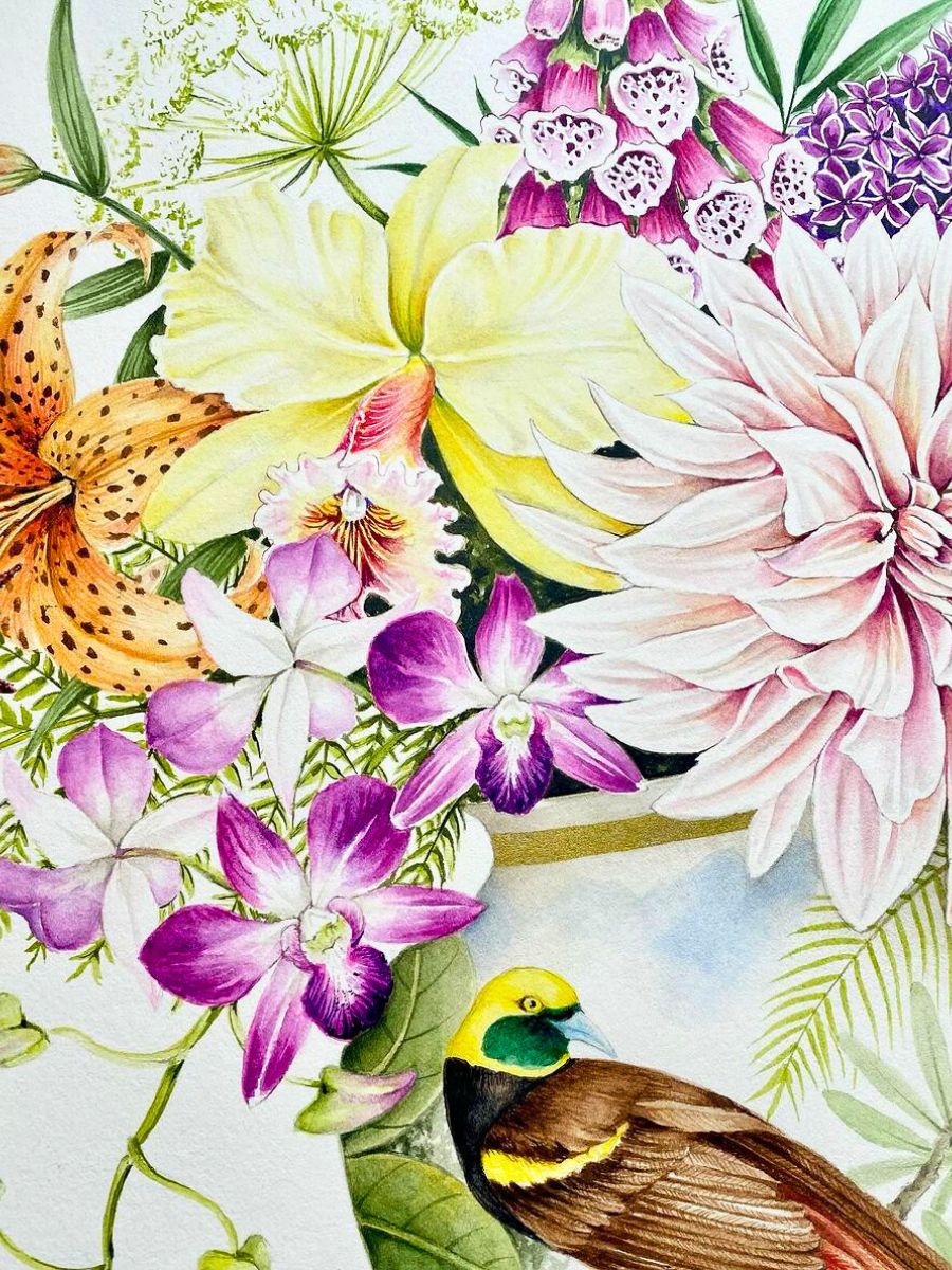 Tropical botanical art by Kelly Higgs