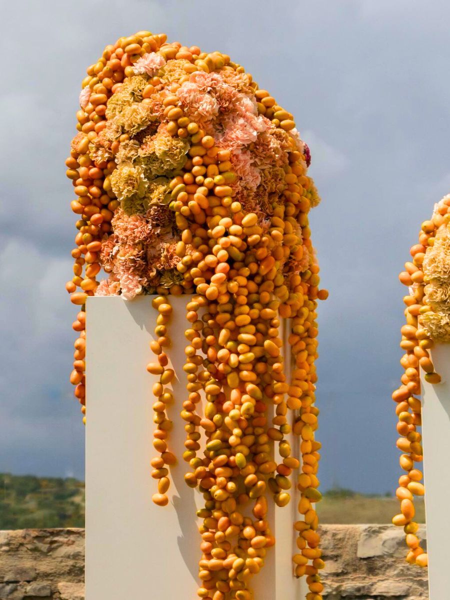 Textured floral installation by Carolin Ruggaber