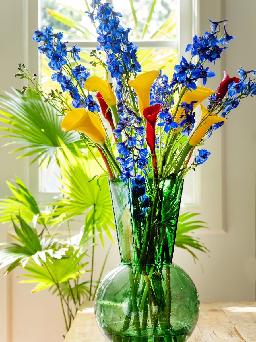 Gift idea using calla lilies in bright colors