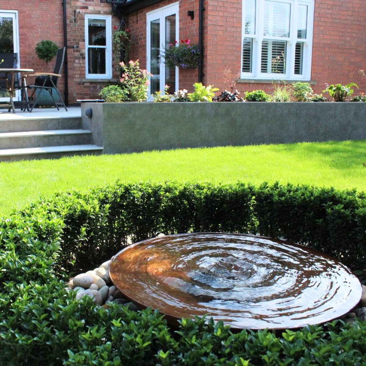 Water pond in a shade garden