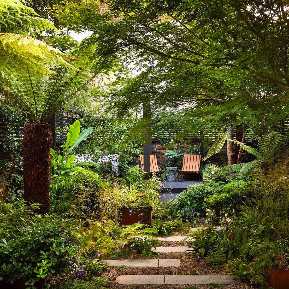 Cozy garden spot with shady spots