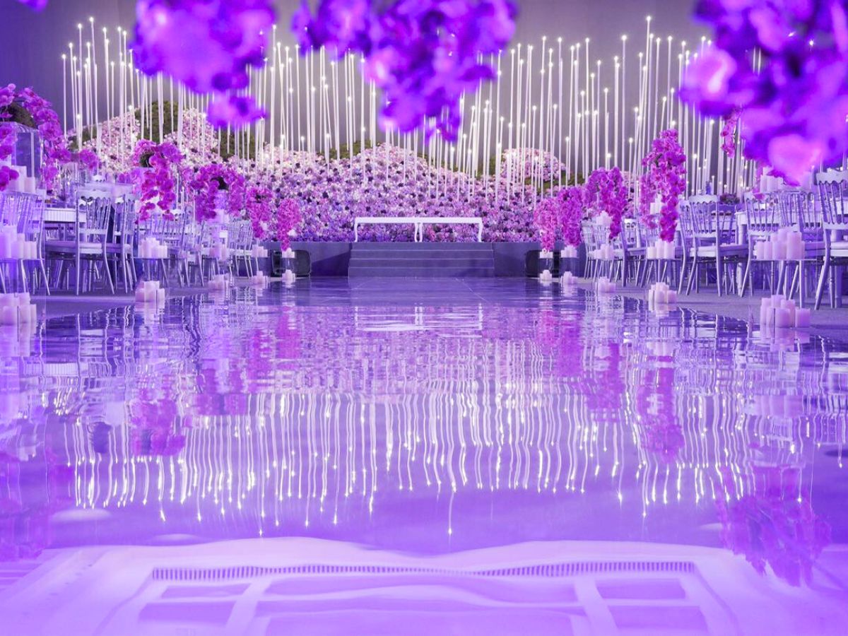 Purple floral installation by Abdulaziz