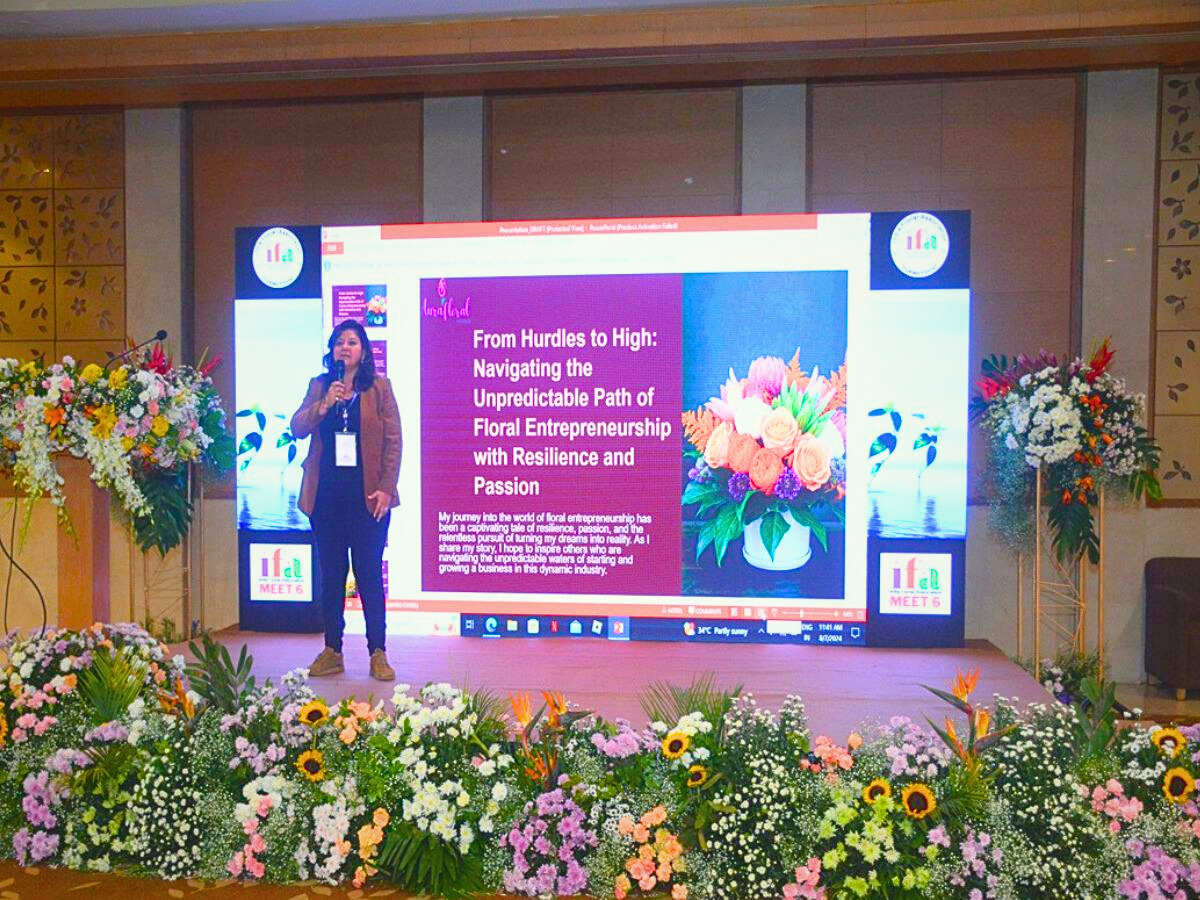 Ms Suchita from Aura Floral sharing her journey in floriculture industry