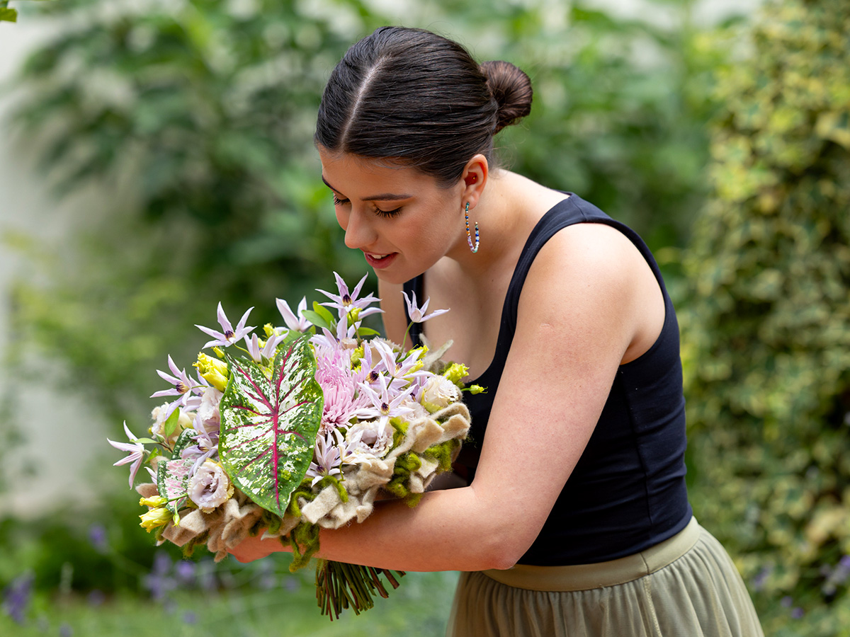 Hanna Egervari Kover with Clematis bouquet