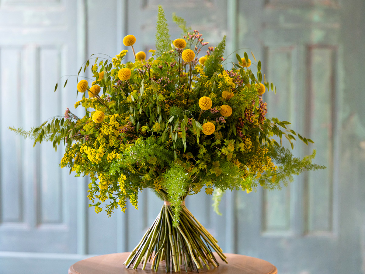 Krisztian Kover Craspedia and Solidago bouquet