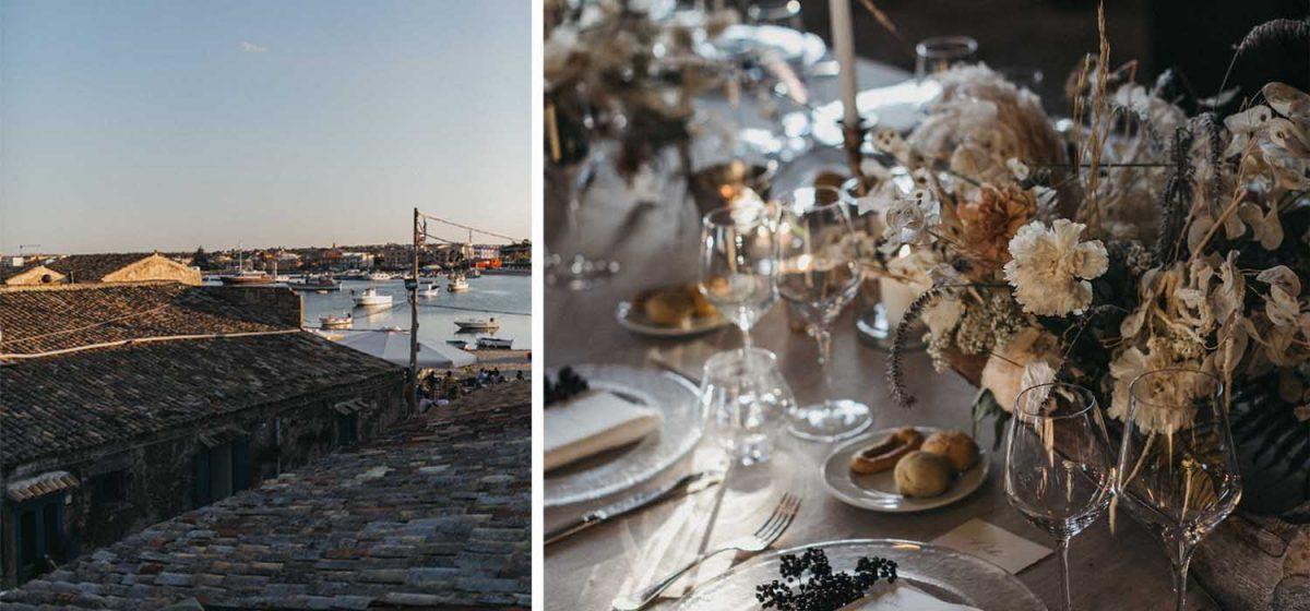 Wedding Sicily table setting outside article on Thursd