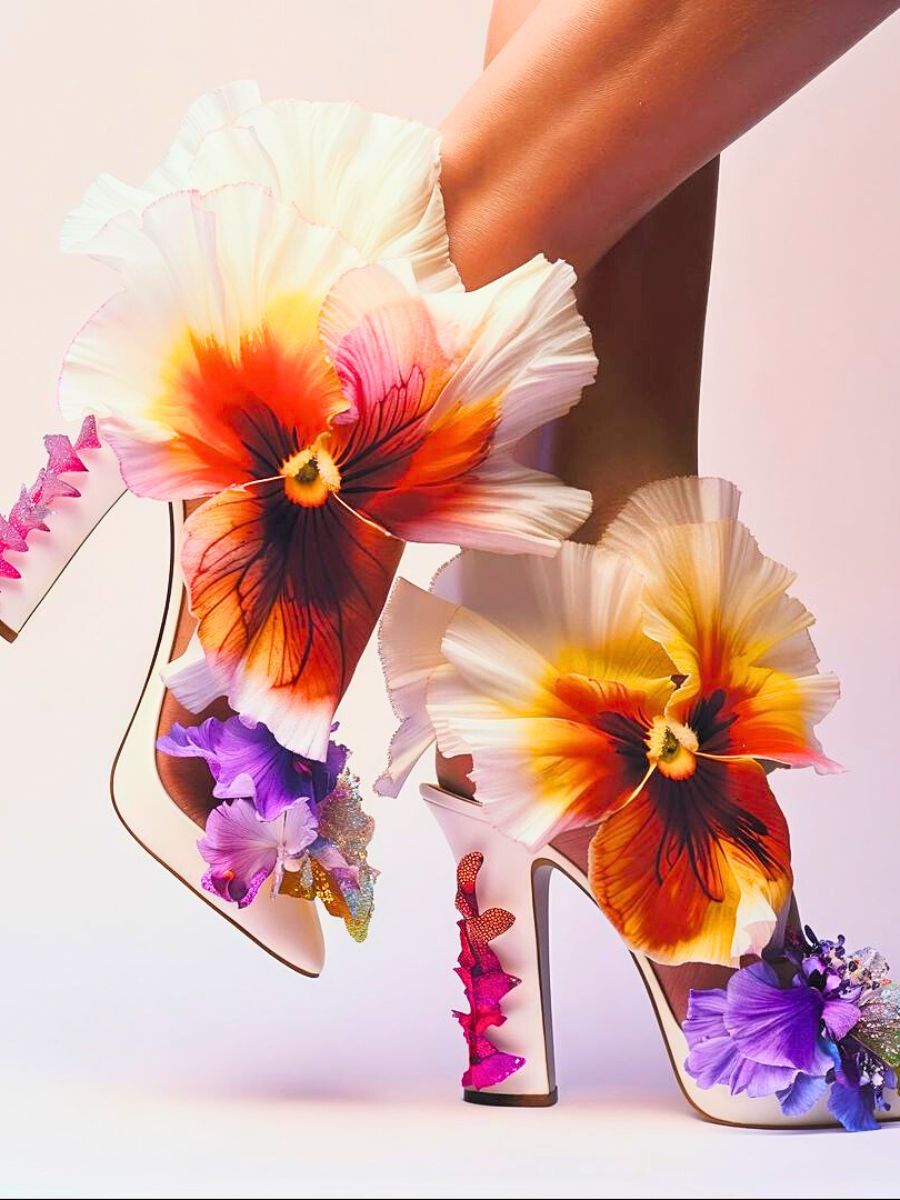 Flower shoes by Tinkertailor Art