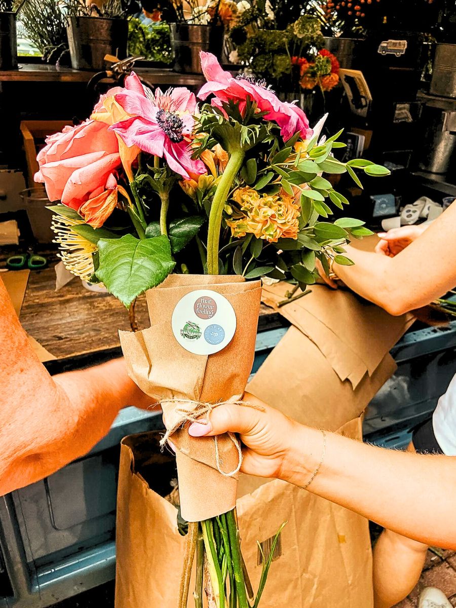 Bouquet of anemones and other flowers