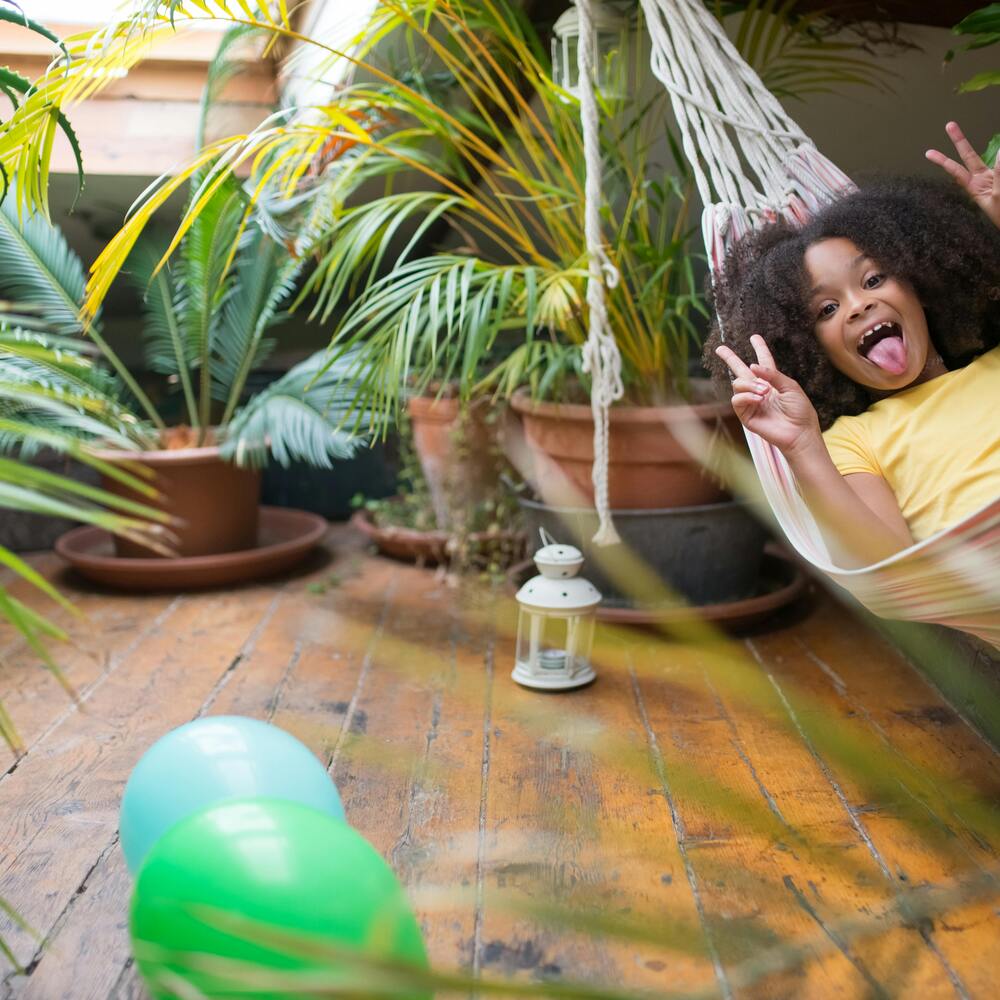 Children love to play around the garden