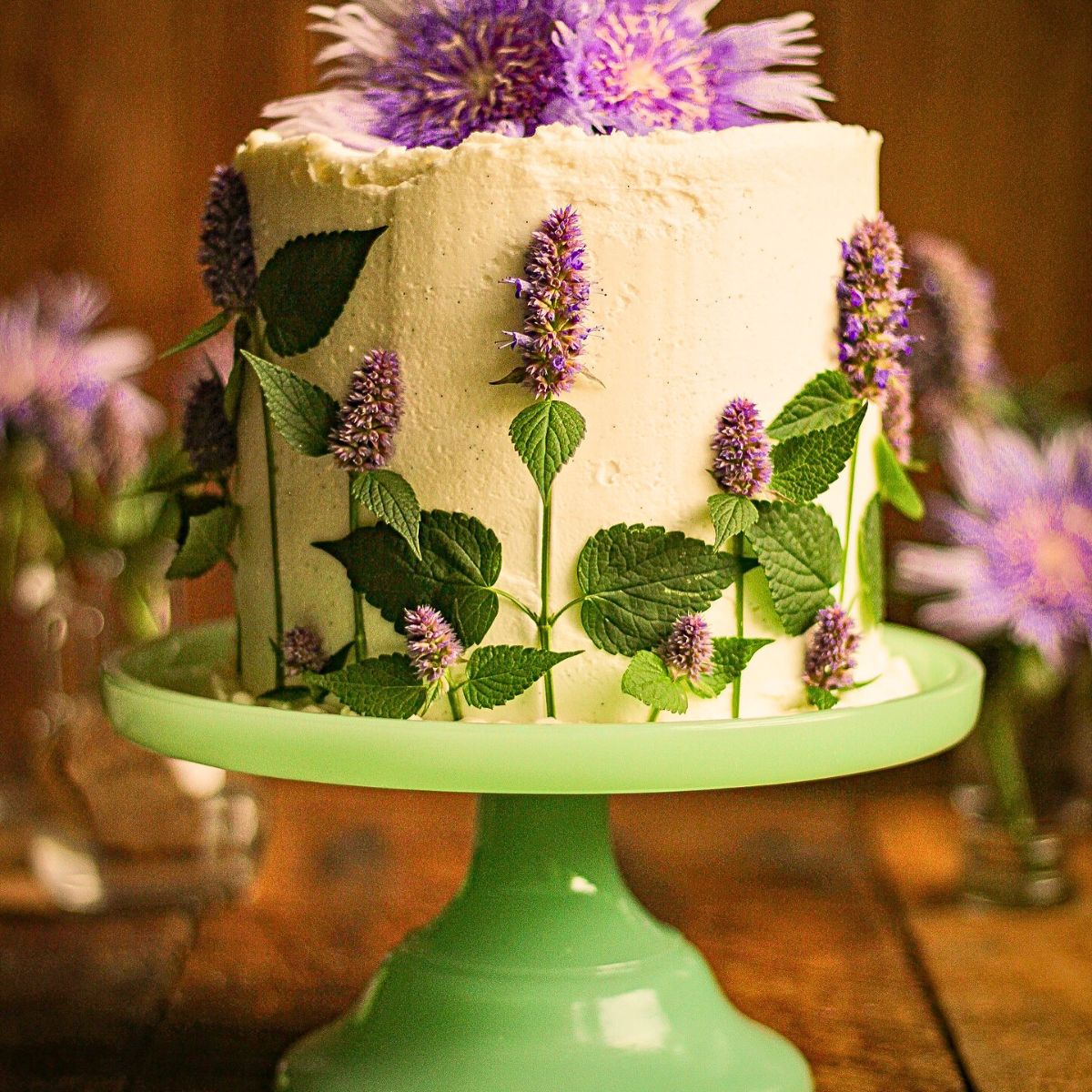 Anise hyssop used in a cake