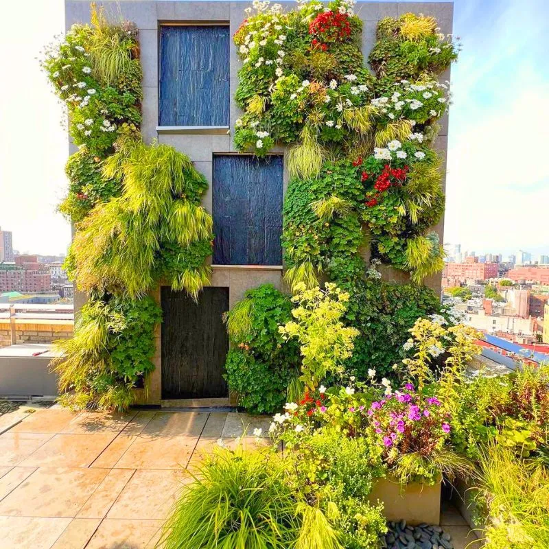 Building in Medellin with plants