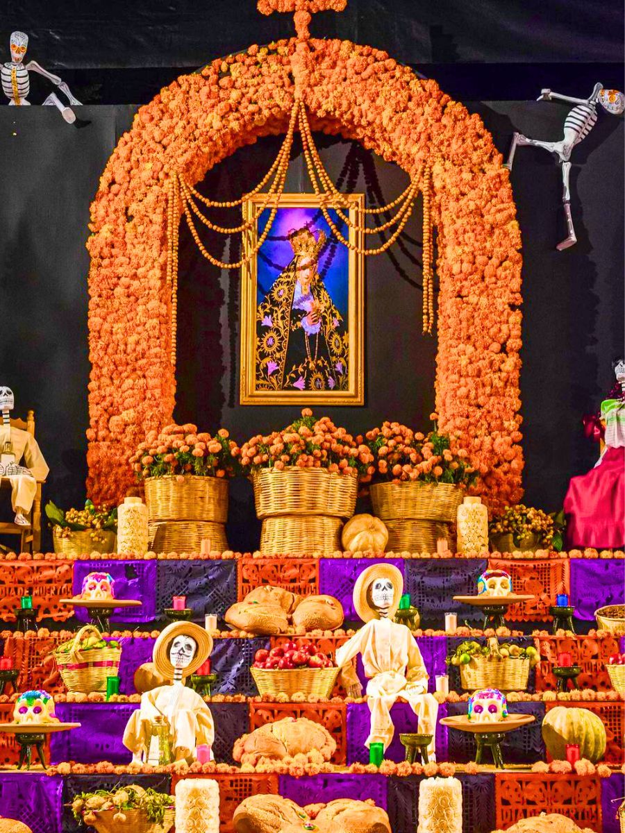 Altar for Day of the Dead with marigolds