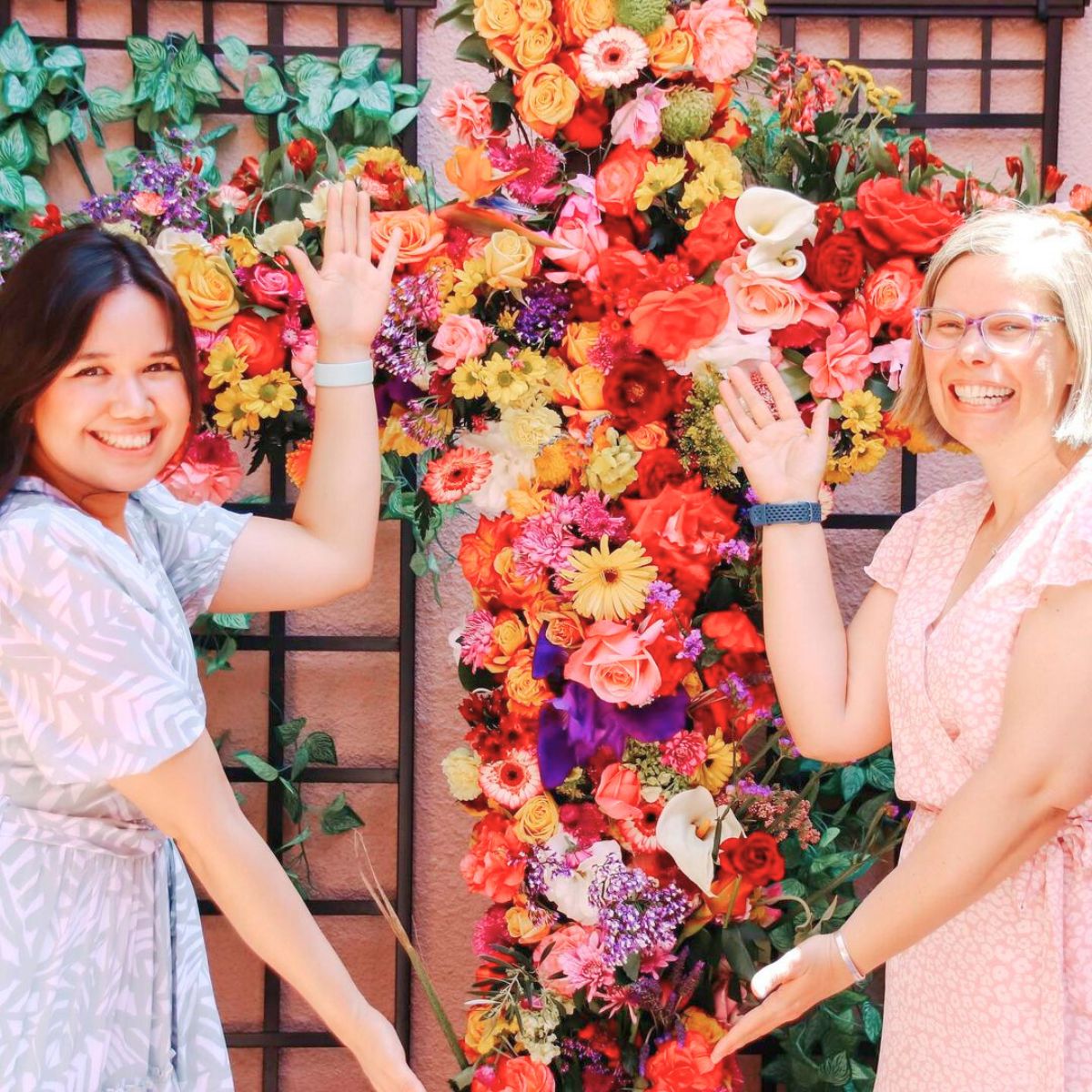 Colorful flower cross for All Saints Day