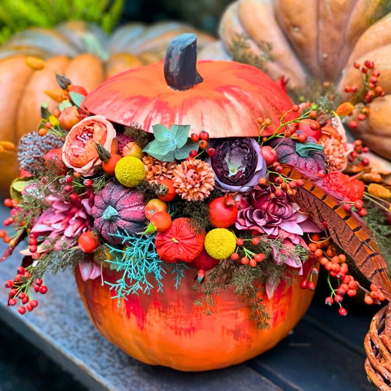 Pumpkin with flowers.