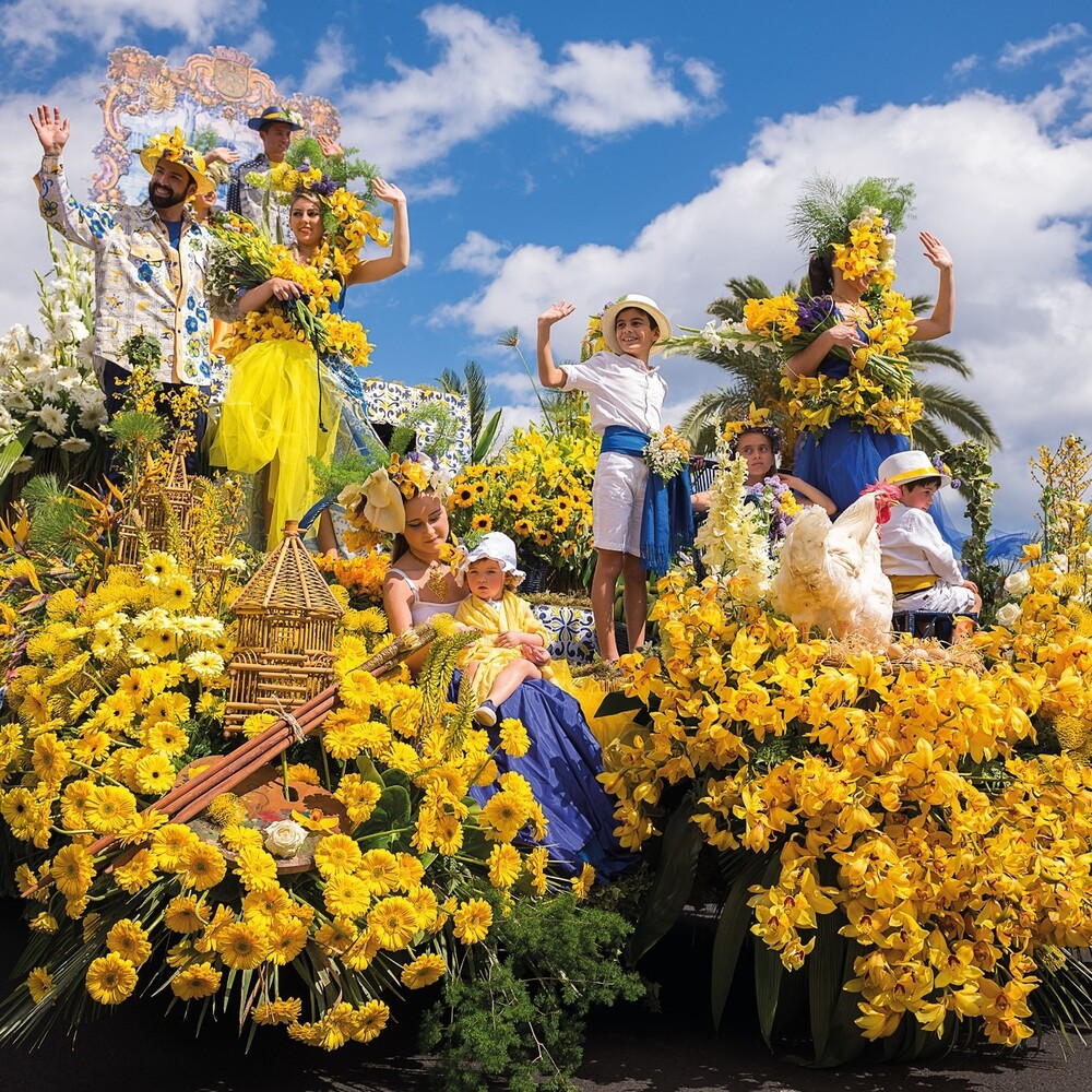 people enjoying Madeira flower festival