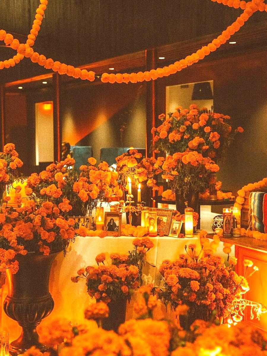 Marigolds that symbolize Dia de los Muertos