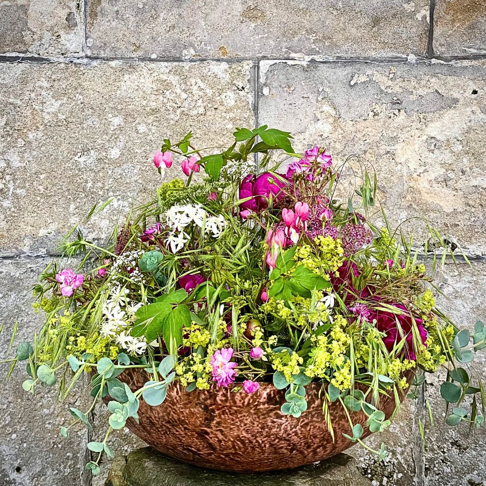 Karolina Zackova green and pink flower basket