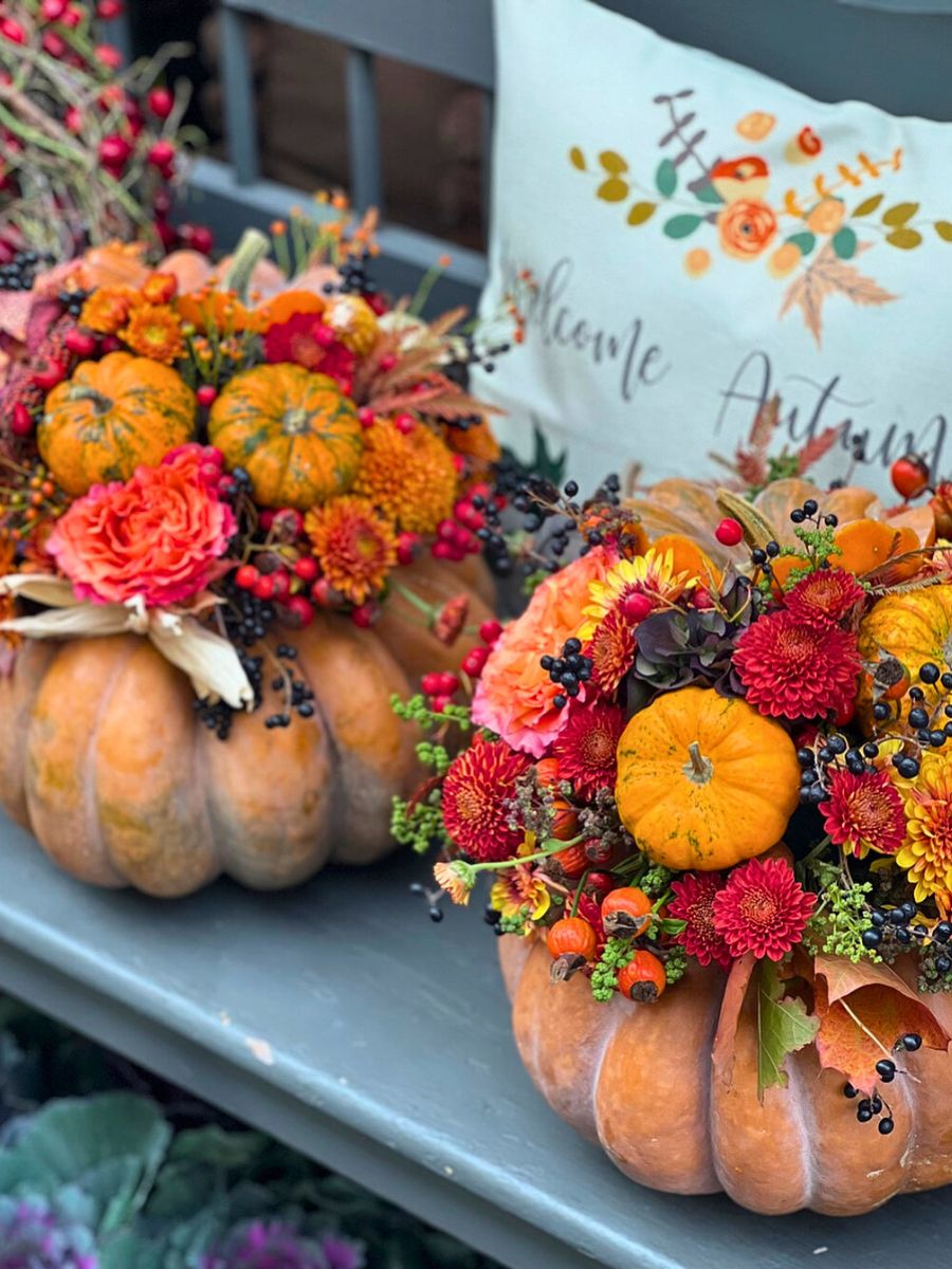 Flower Filled Pumpkins Around the Globe