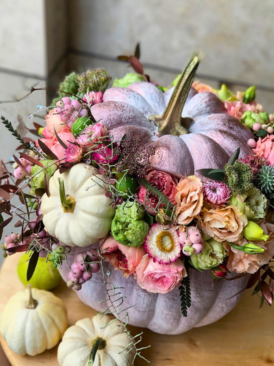 Flower Filled Pumpkins From Around the Globe Soft Colors