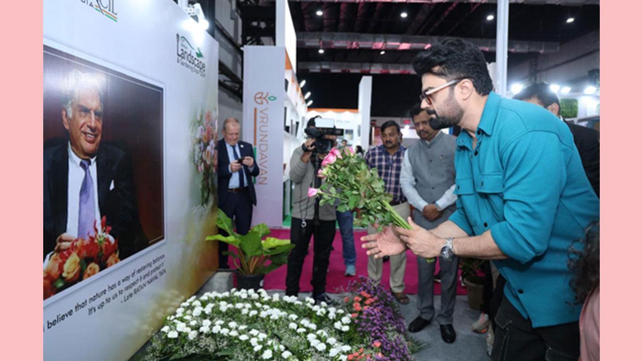 celebrities payed tribute to Late Shri Ratan Tata Ji in 17th International Flora Expo India, 2024.