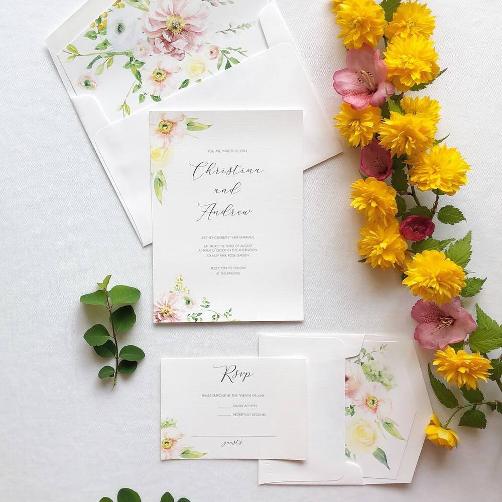 Flower wedding invitation