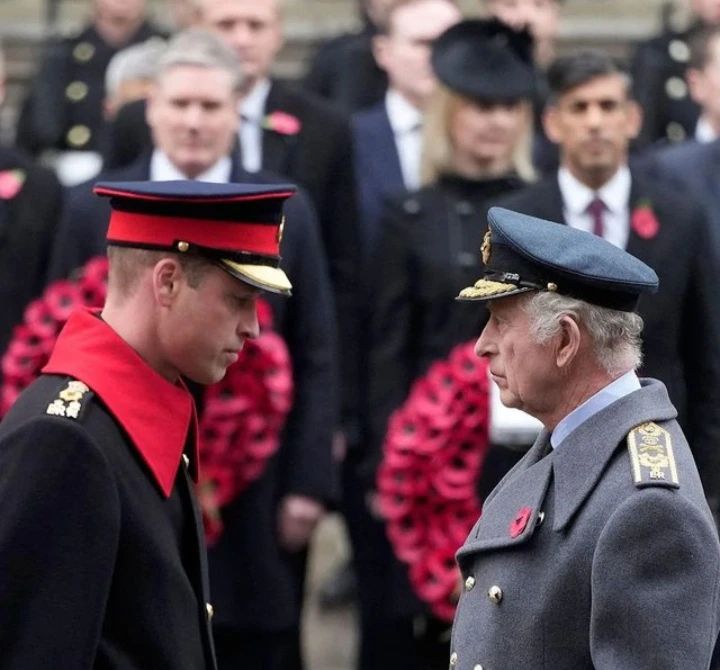 King Charles and Prince Williams from the Royal Family on Remembrance Day