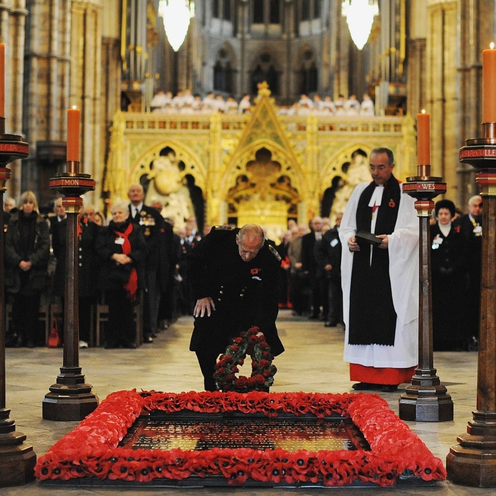 Prince Charles paying tribute to veterans on Remembrance Day