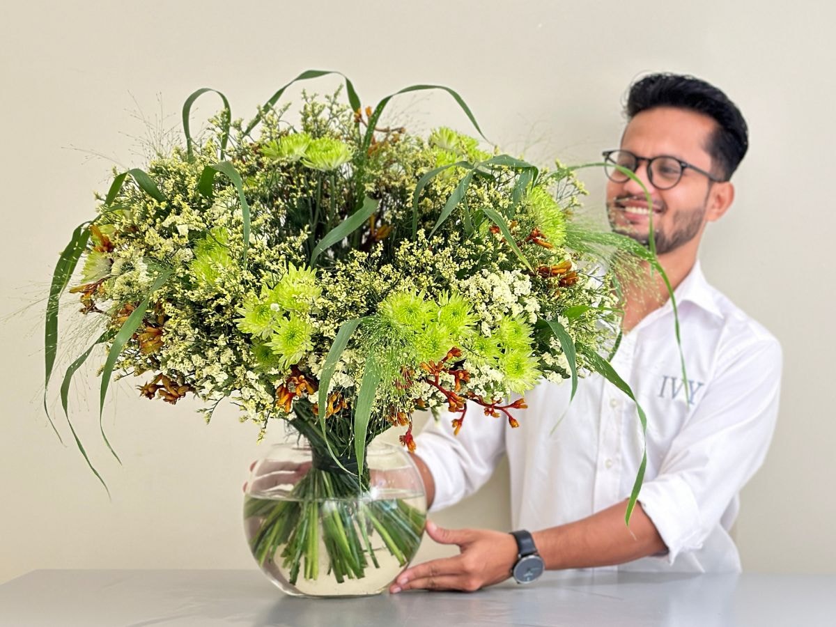 Kangaroo paw-themed mixed summer flower bouquet