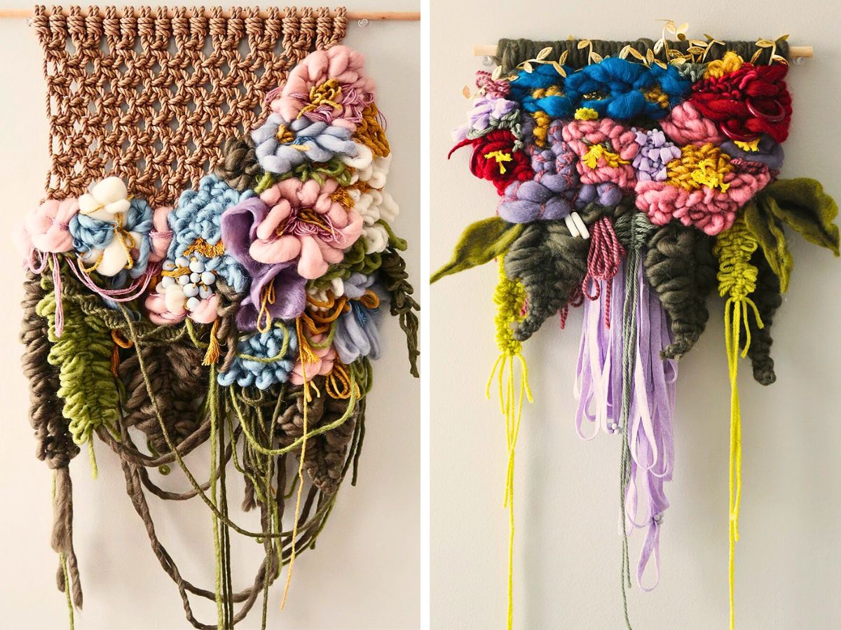 Alyssa Ki Weaves Floral Wall Hangings That Last Forever