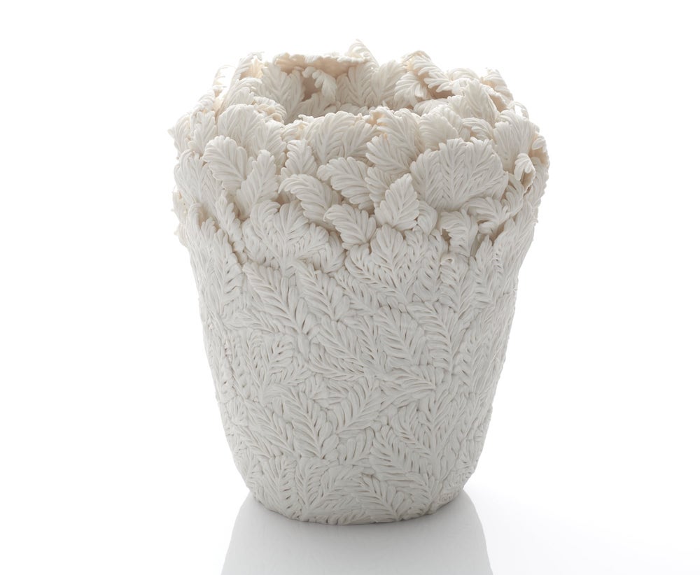 Flowers Envelop the Detailed Porcelain Vessels From Hitomi Hosono Ceramics