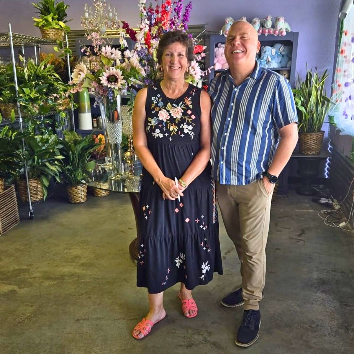 Tim with Elaine of Elaines Florist