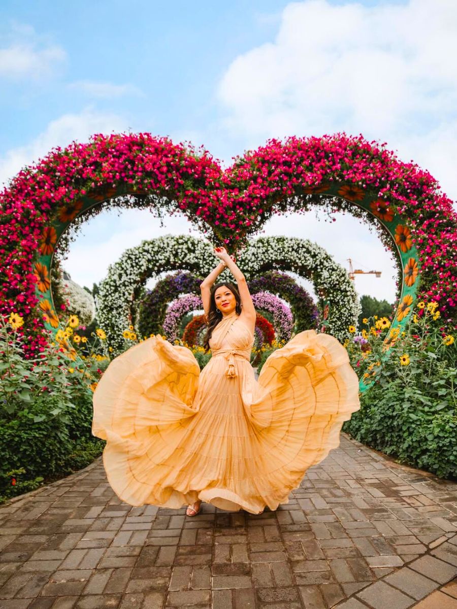 Heart shaped flowers in Dubai Miracle Garden