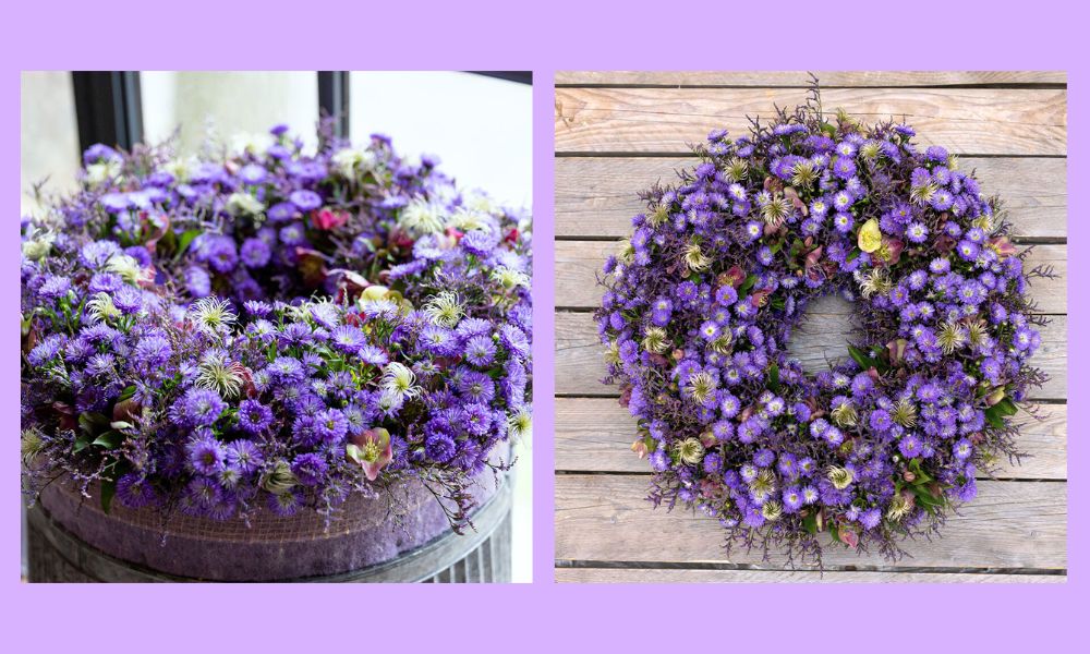 Wreath With Asteracea Marginpar by Kristian Kover in Amethyst Glow