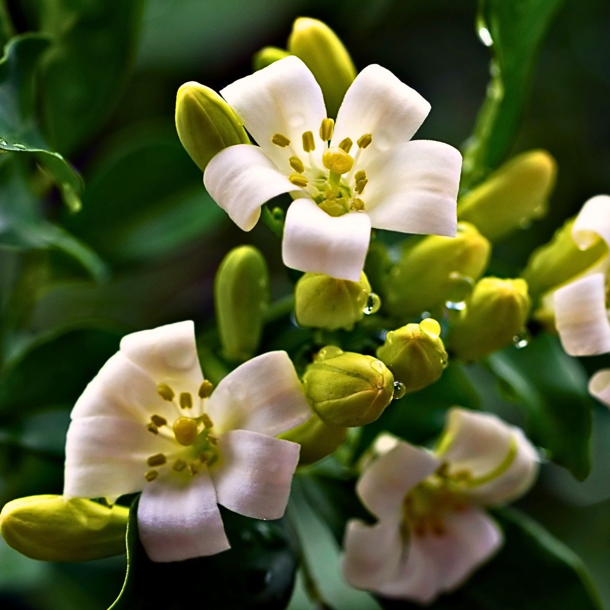 blooming jasmine flowers in the wild