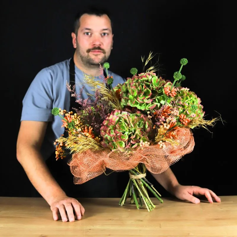 Gaetan Jacquet with flowers