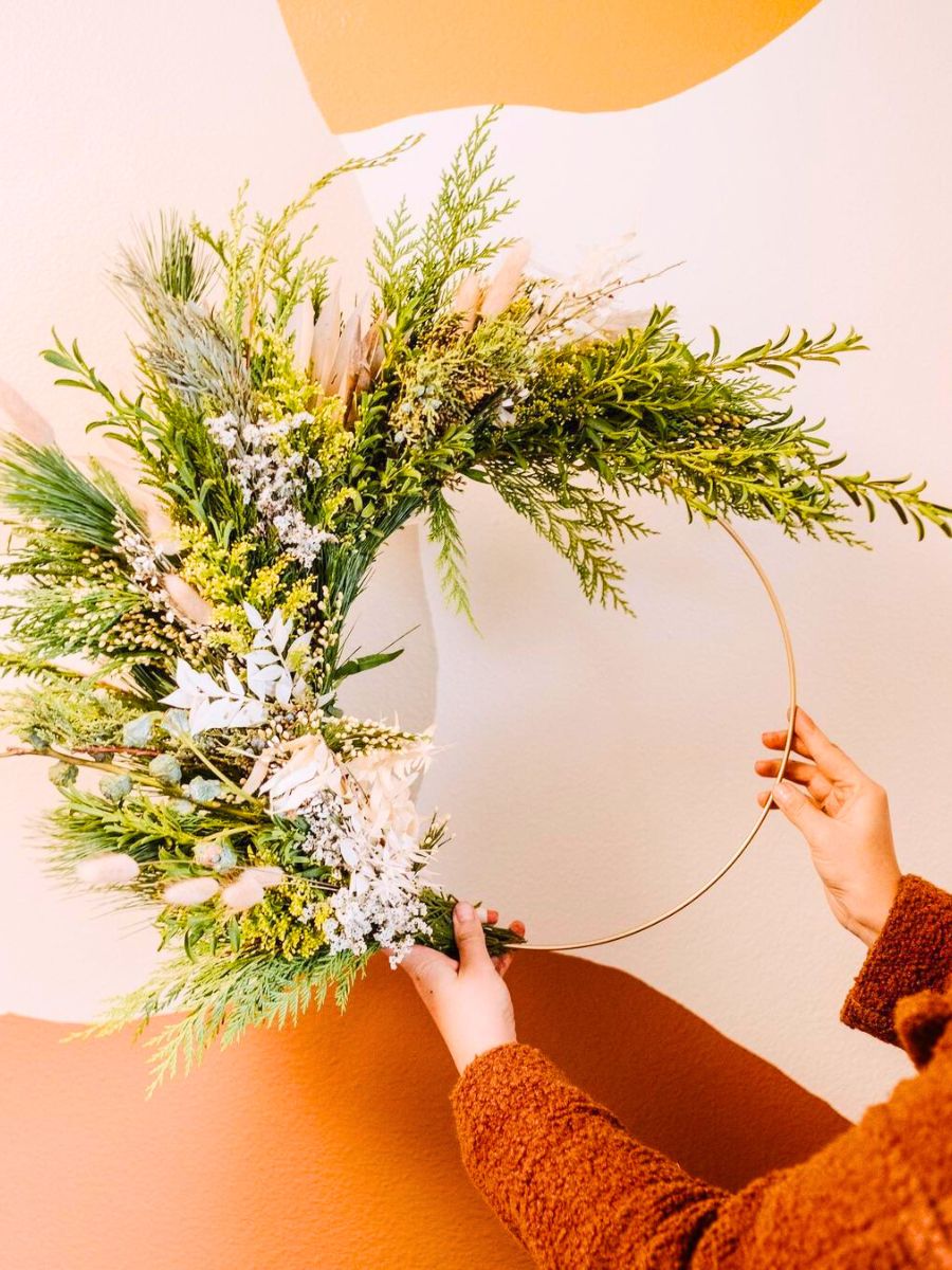 Asymmetrical Christmas wreath