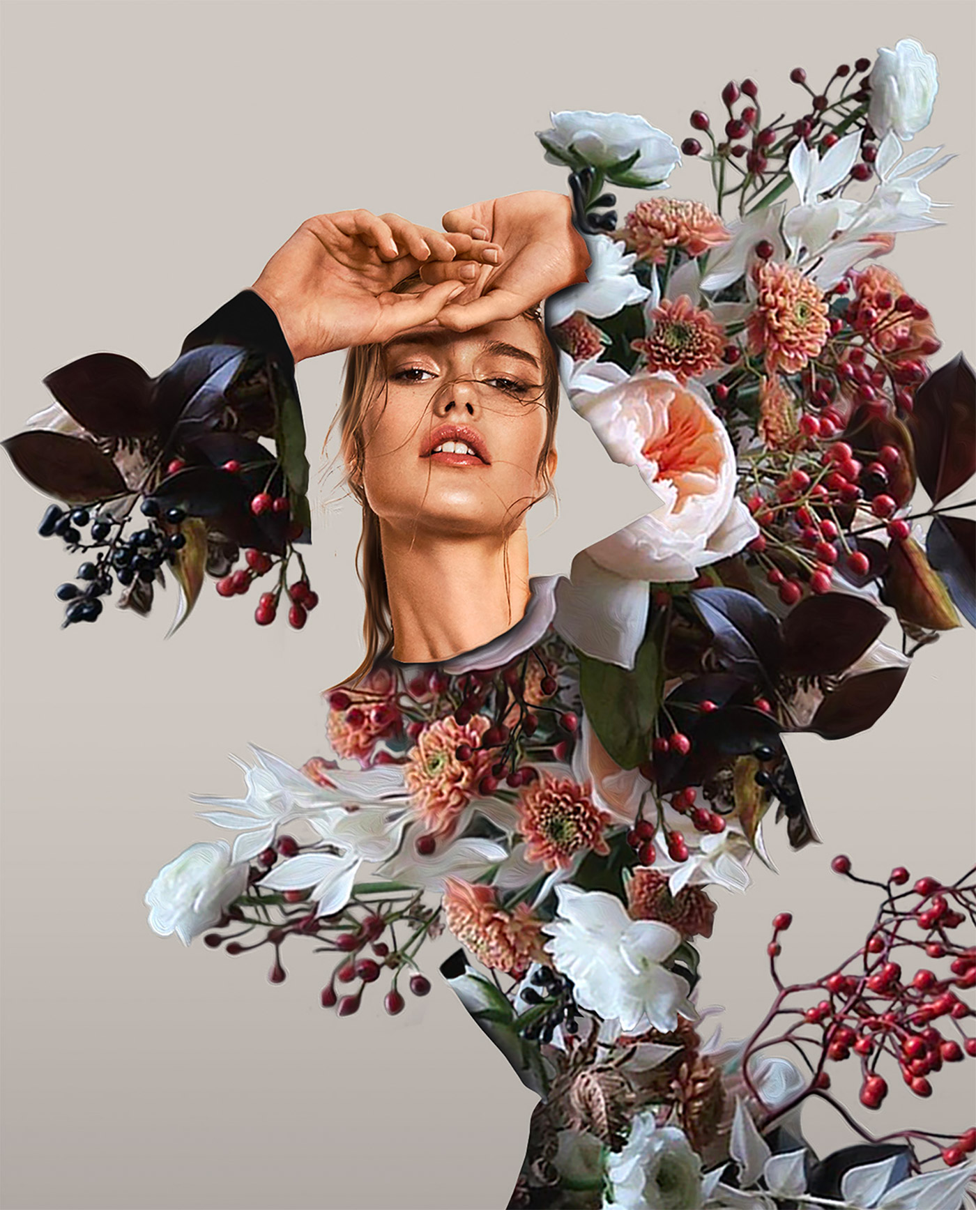 Nature Blooms From the Human Body in the Digital Collages of Charles Bentley Digital Art