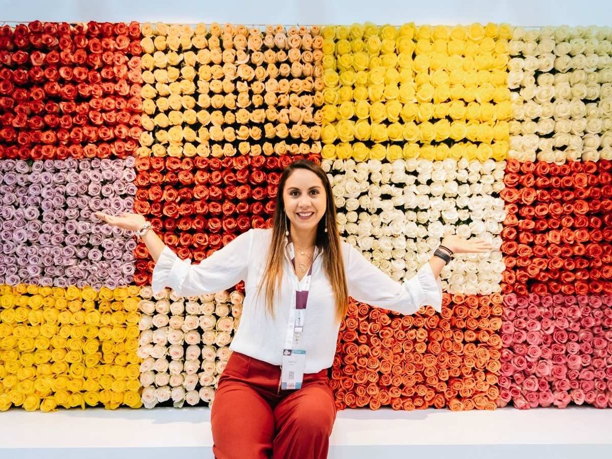 Wall full of roses in Expo Flor event