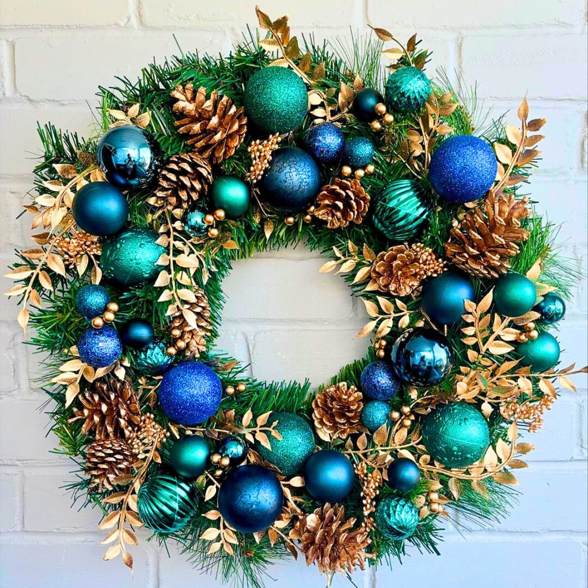 Turquoise holiday wreath