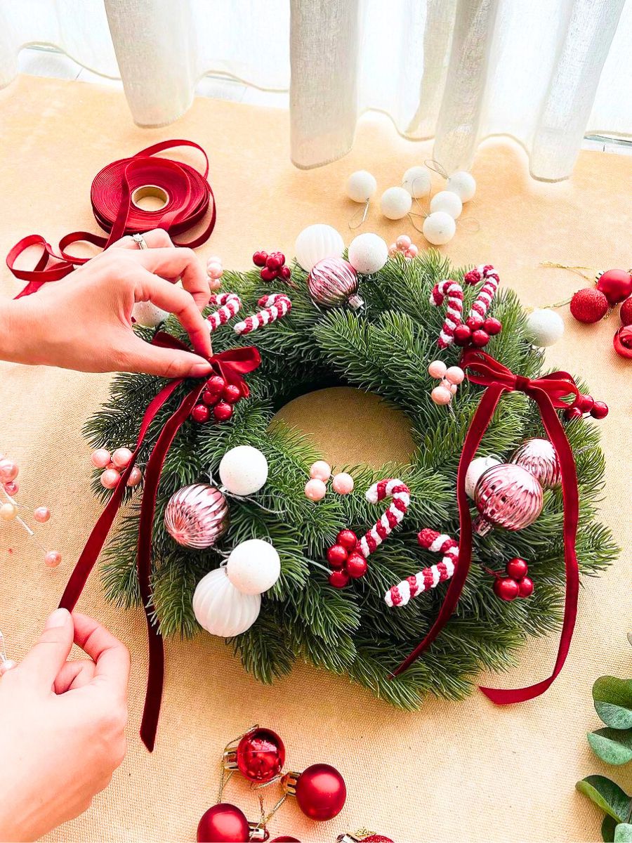 Candy cane wreath