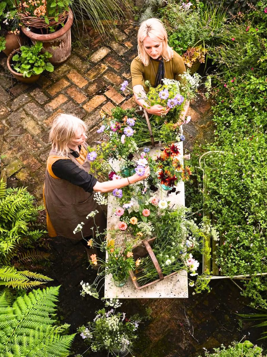 Jamjar owner Melissa Richardson arranging flowers