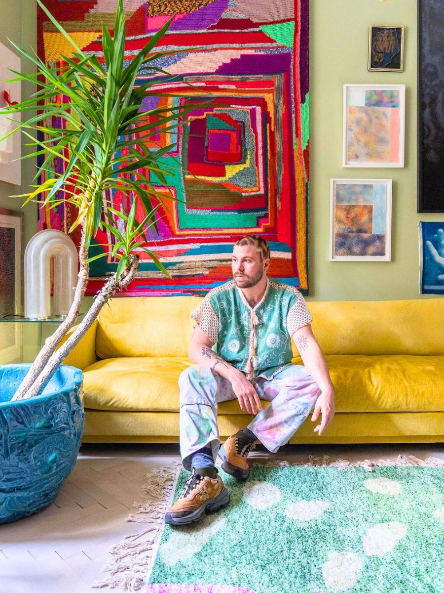 Julius Vaernes Iversen in a colorful indoor space